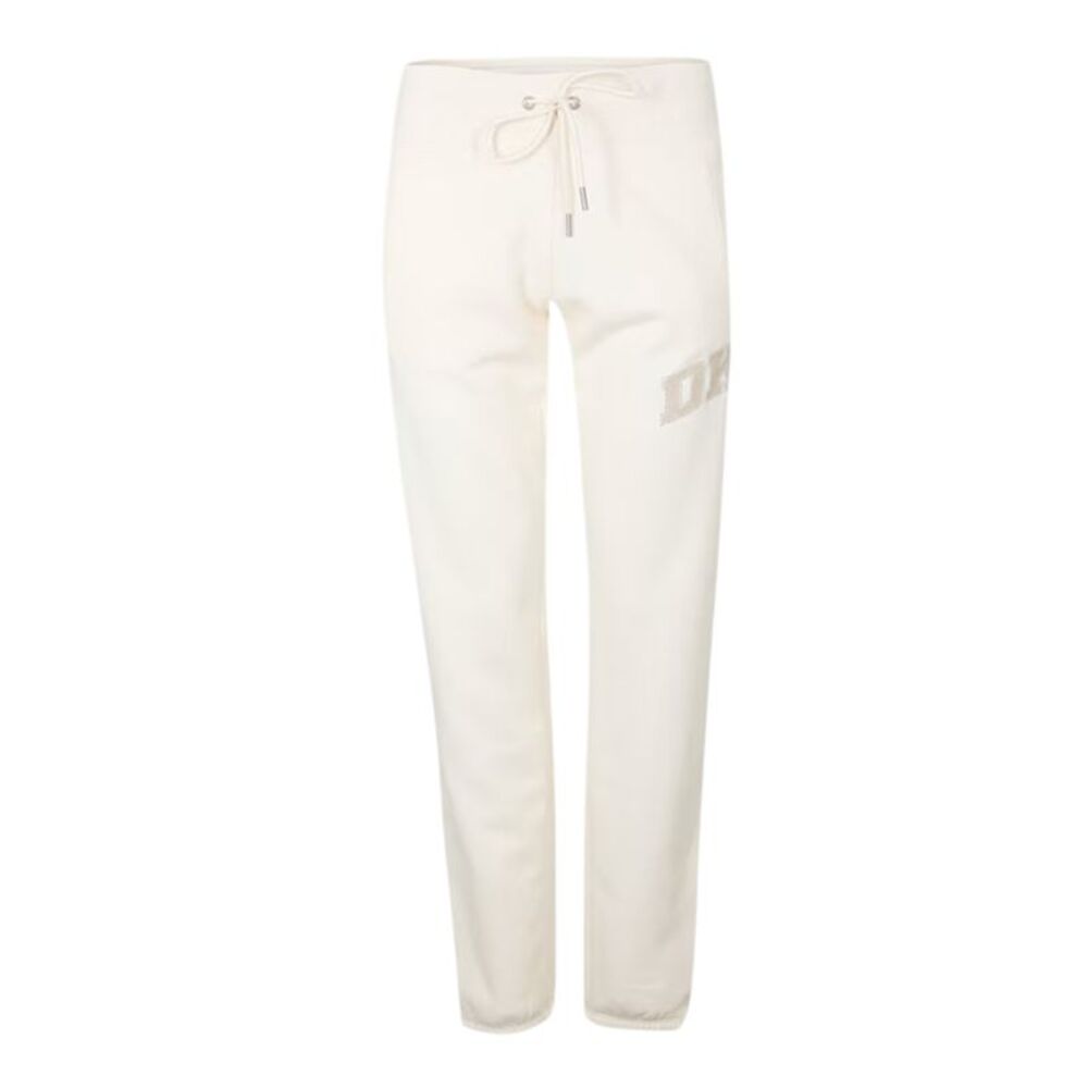DKNY Womens/Ladies Logo Ribbed Cuff Joggers / Pebble